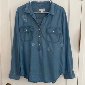 Chambray Embroidered Shirt